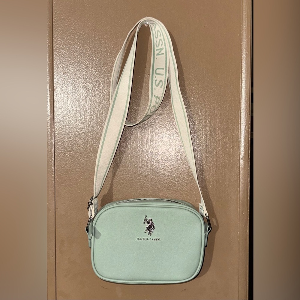 U.S. Polo Assn. Mint Green Crossbody with Branded Strap